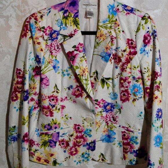 Vintage Draper's & Damon's Floral Blazer | Petite M - Picture 1 of 4